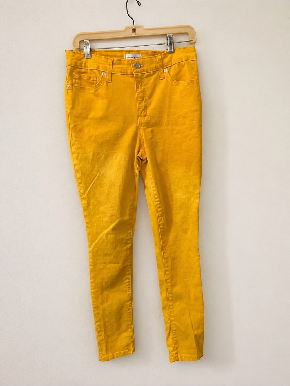Crown & Ivy Mustard Yellow High-Rise Skinny Jeans Size 6